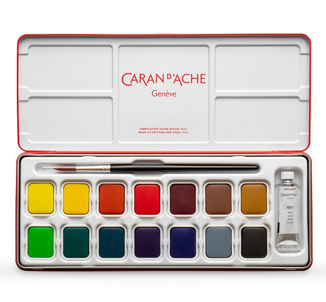 Sada kvašových barev Caran d’Ache 13 pánviček