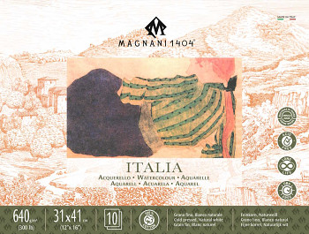 Akvarelový blok Magnani Italia 31x41cm 640g 100% bavlna
