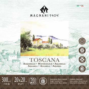 Akvarelový blok Magnani Toscana 20x20cm 300g 100% bavlna