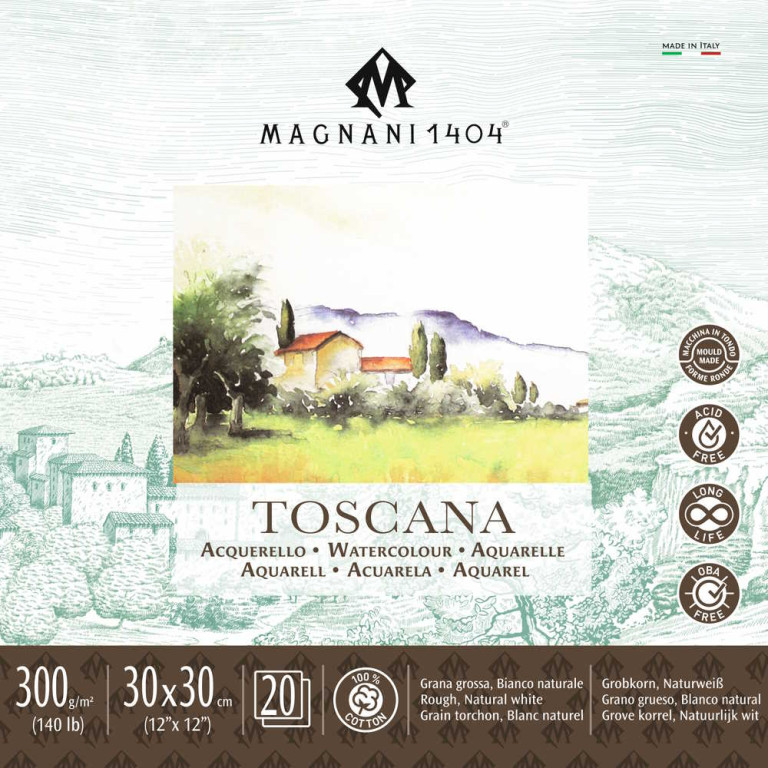 Akvarelový blok Magnani Toscana 30x30cm 300g 100% bavlna