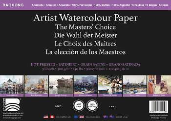 Akvarelový papír Baohong Masters 300g 56x76cm hot pressed