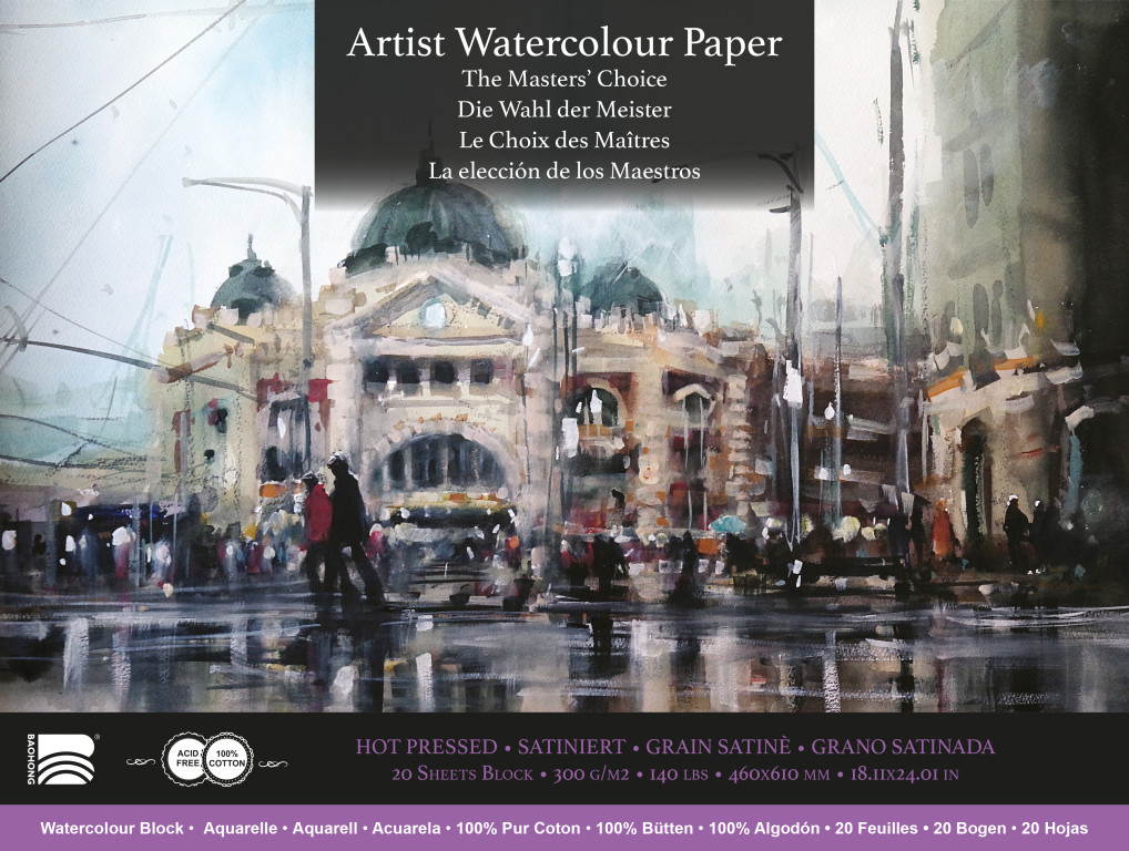 Akvarelový blok Baohong Masters 46x61cm hot pressed 300g