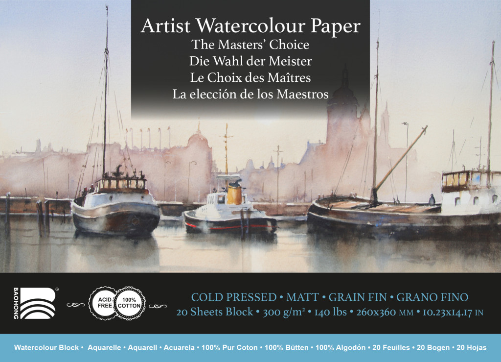 Akvarelový blok Baohong Masters 26x36cm cold pressed 300g
