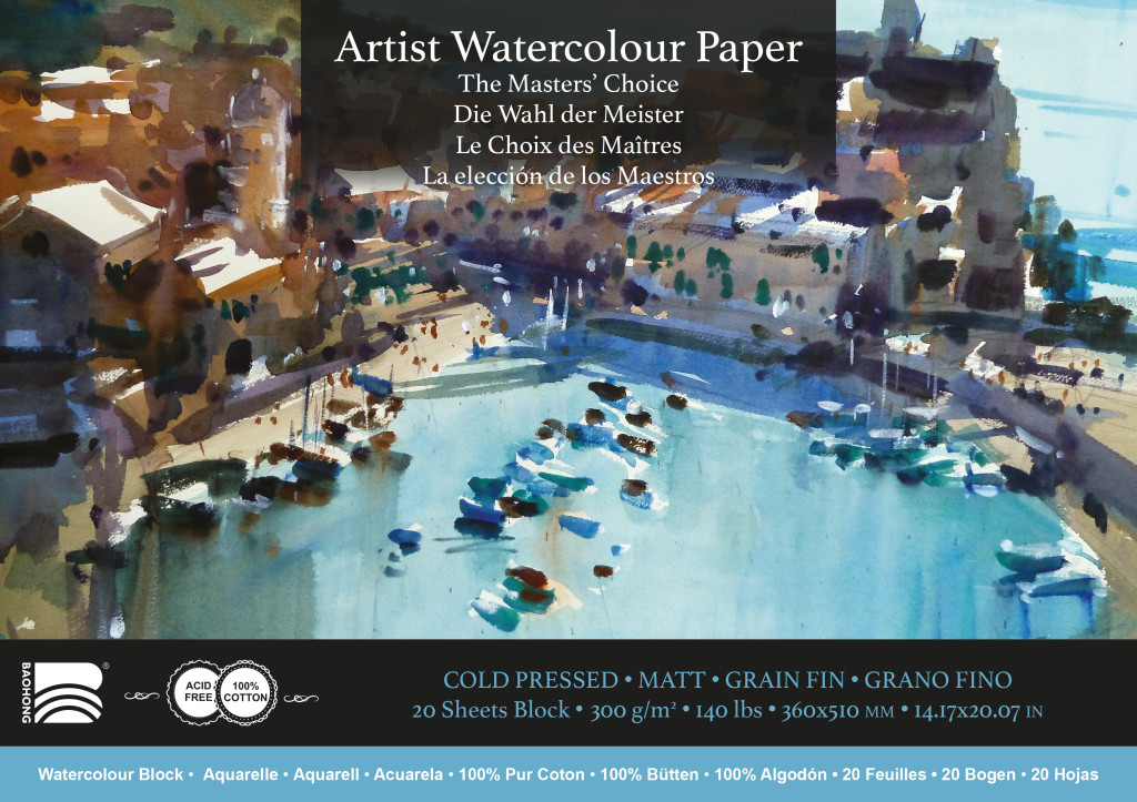 Akvarelový blok Baohong Masters 36x51cm cold pressed 300g