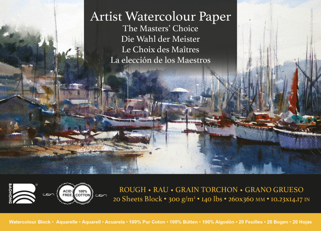 Akvarelový blok Baohong Masters 26x36cm rough 300g
