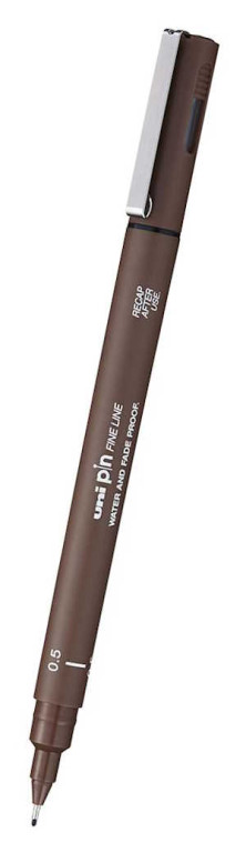 Sépiově hnědý liner Uni Pin 0,5mm