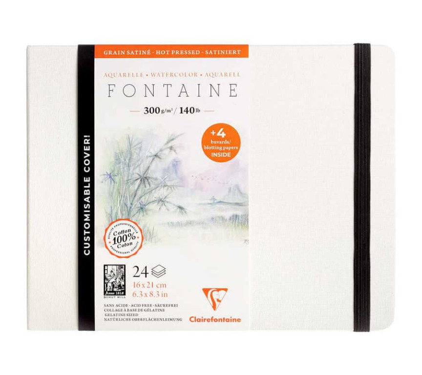 Akvarelová kniha Fontaine 21x16cm hot pressed 300g