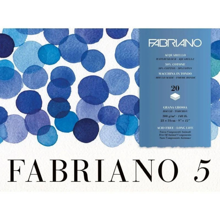 Blok pro akvarel Fabriano 5 23x31cm 300g Rough