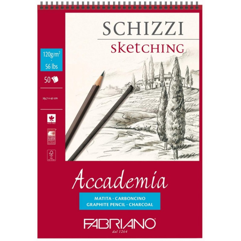 Skicák Fabriano Accademia A3 120g spirálový