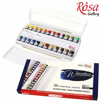 Sada akvarelových barev Rosa 24ks – plastová paleta