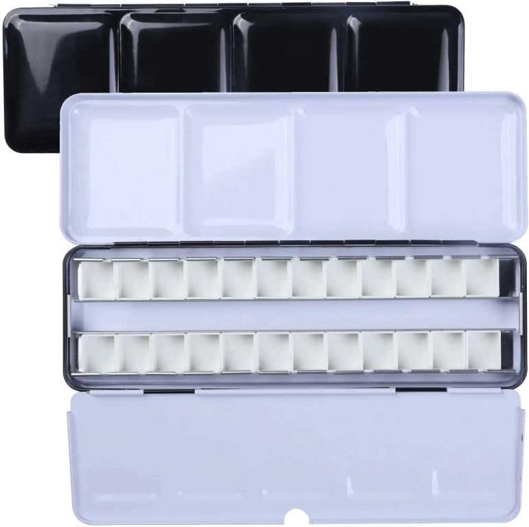 Akvarelová kazeta kovová 26ks