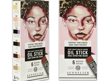 Sennelier oil stick sada 6ks – Dark tones portrait