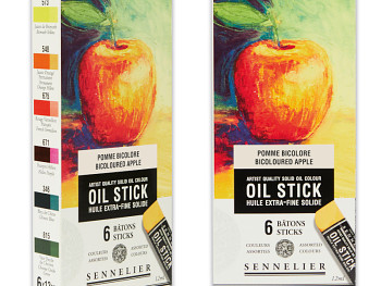 Sennelier oil stick sada 6ks – Bicoloured apple