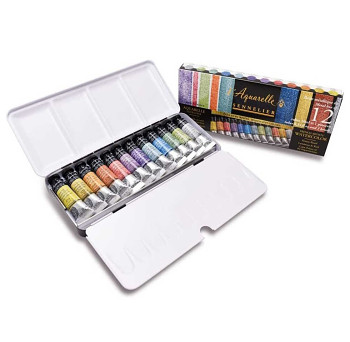 Sada akvarelových barev Sennelier 12x10ml metalické odstíny