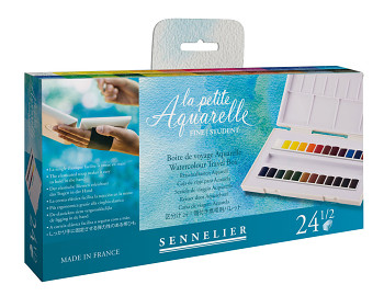 Cestovní sada akvarelových barev Sennelier 24ks Travel box