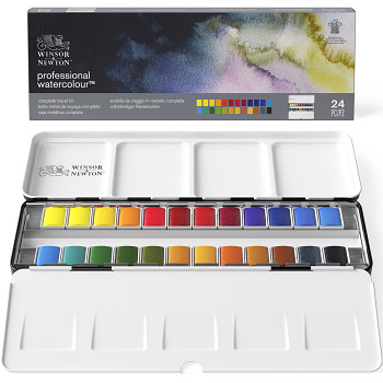 Sada akvarelových barev W&N 24ks pánvičky