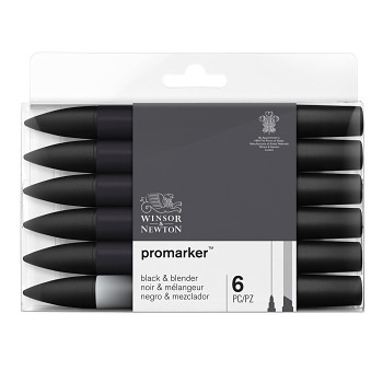 Sada popisovačů WN Promarker 6ks Blacks + Blender