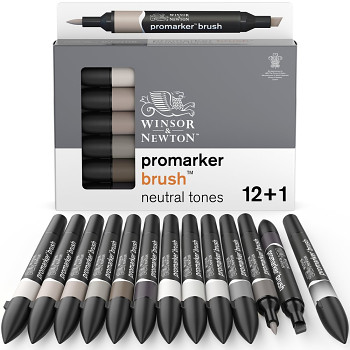Sada štětečkových popisovačů WN Promarker 12+1ks Neutral tones