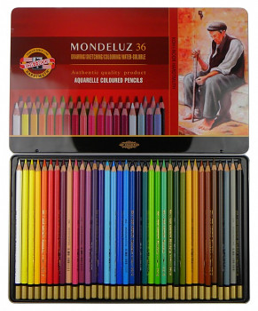 Sada akvarelových pastelek Mondeluz 36ks v plechovém obalu