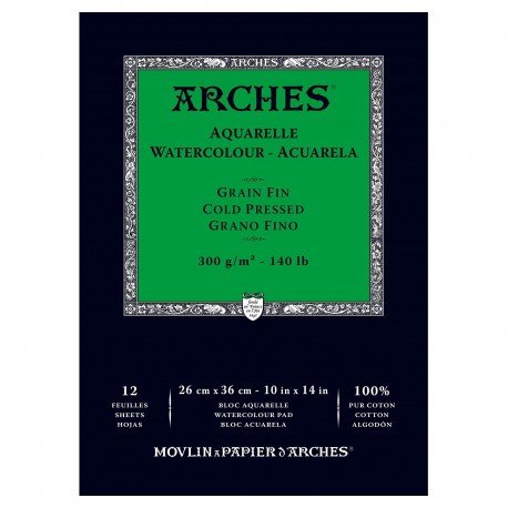 Akvarelový blok Arches cold press 26x36cm, 100% bavlna