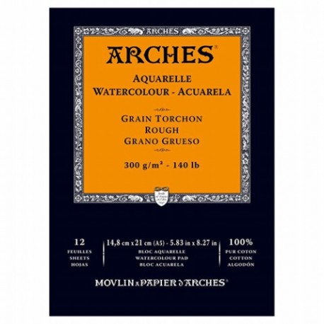 Akvarelový blok Arches rough grain A5, 100% bavlna