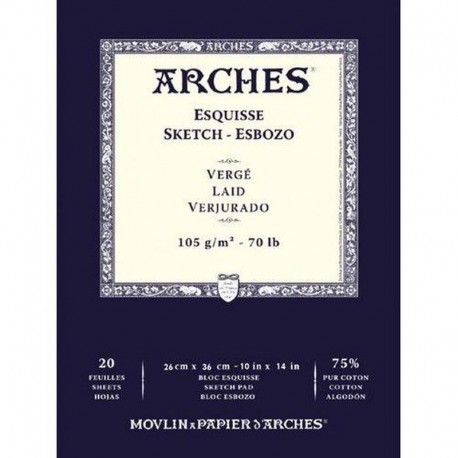Skicák Arches Sketch 75% bavlna, 26x36cm, 105g/m2