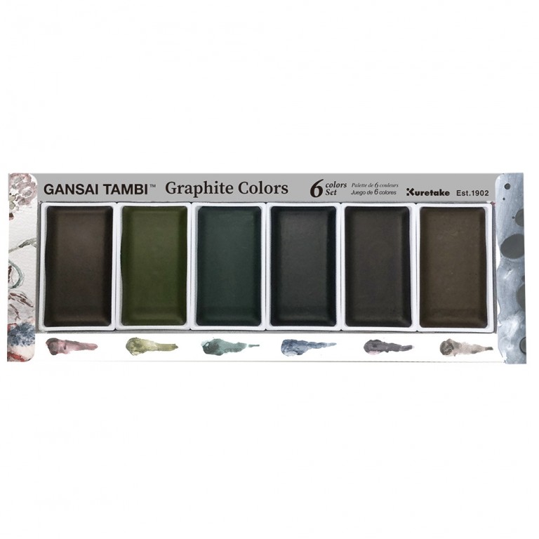 Sada akvarelových barev Gansai Tambi 6ks Graphite