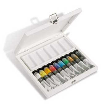 Art oil paint set Sennelier 10x21ml in a wooden box
