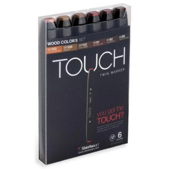 TOUCH Twin Marker 6 pcs, wood tones