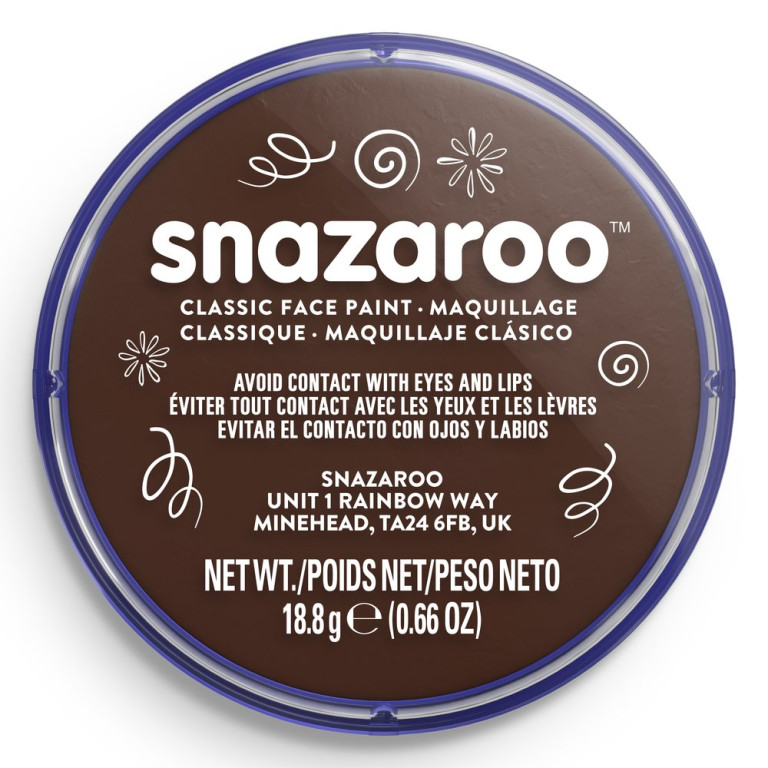 Barva na obličej Snazaroo 18ml – Dark Brown