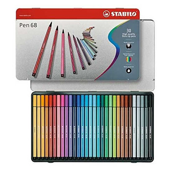 Sada fixů Stabilo Pen 68 – 30ks v plechu
