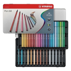 Sada fixů Stabilo Pen 68 – 40ks v plechu