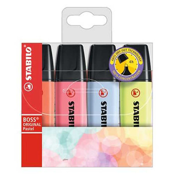 Sada zvýrazňovačů Stabilo Boss Original – 4ks Pastel