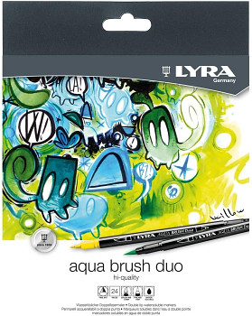 Sada oboustranných štětečkových fixů Aquabrush Lyra 24ks