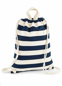 Plátěný batoh / kapsář Nautical – pruhovaný modrý
