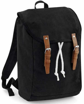 Plátěný batoh Camel bez kapes – černý / black