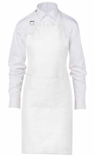 Bavlněná zástěra s kapsou 200g – bílá / white