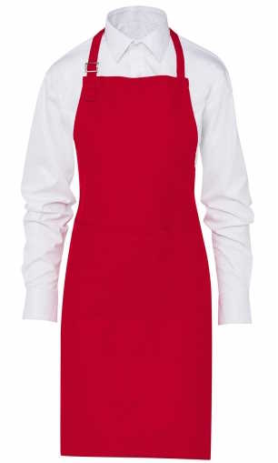 Bavlněná zástěra s kapsou 200g – červená / red