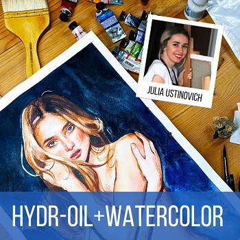 Julia Ustinovich: Hydr-oil + watercolor 25-26.5.24 Praha