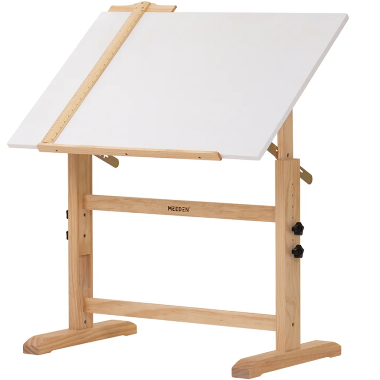 Dřevěný umělecký pracovní stůl 90x60cm výškově nastavitelný 6063