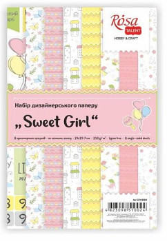 Sada papírů pro tvorbu přání A4 250g – Sweet girl