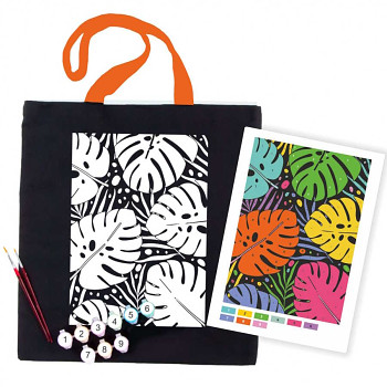Bavlněná taška s motivem pro pomalování 38x42cm – Tropické listy