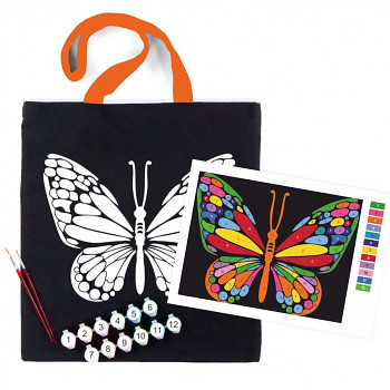 Bavlněná taška s motivem pro pomalování 38x42cm – Motýl
