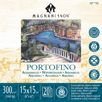 Akvarelový blok Magnani Portofino 15x15cm 300g 100% bavlna