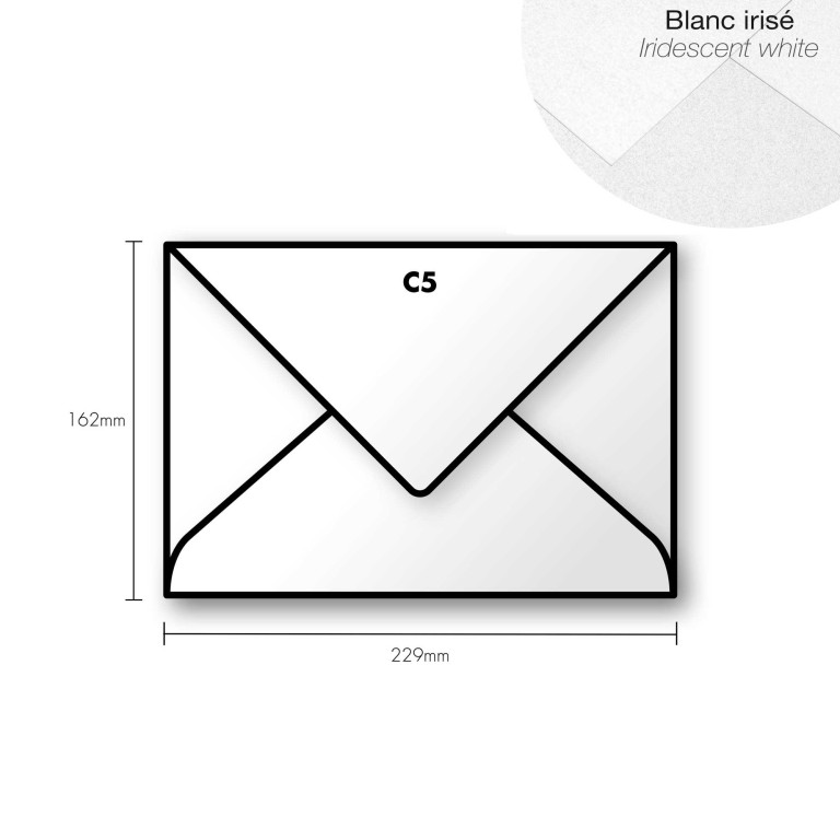 Papírová obálka Pollen C5 162x229mm – Iridescent white