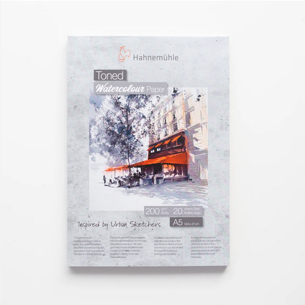 Šedý akvarelový blok HHM A5 200g