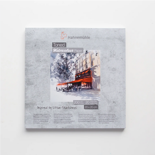 Šedý akvarelový blok HHM 20x20cm 200g