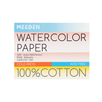 Mini akvarelový blok Meeden 100% bavlna 7,6x10cm Cold Pressed