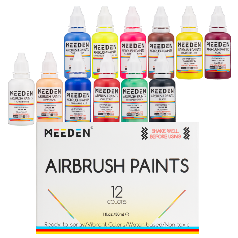 Sada barev pro airbrush Meeden 12x30ml