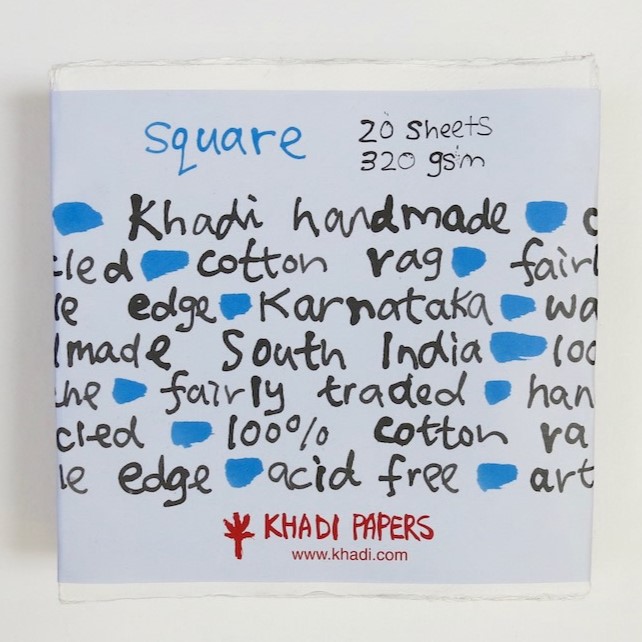 Akvarelový ruční papír Khadi 20x20cm 320g